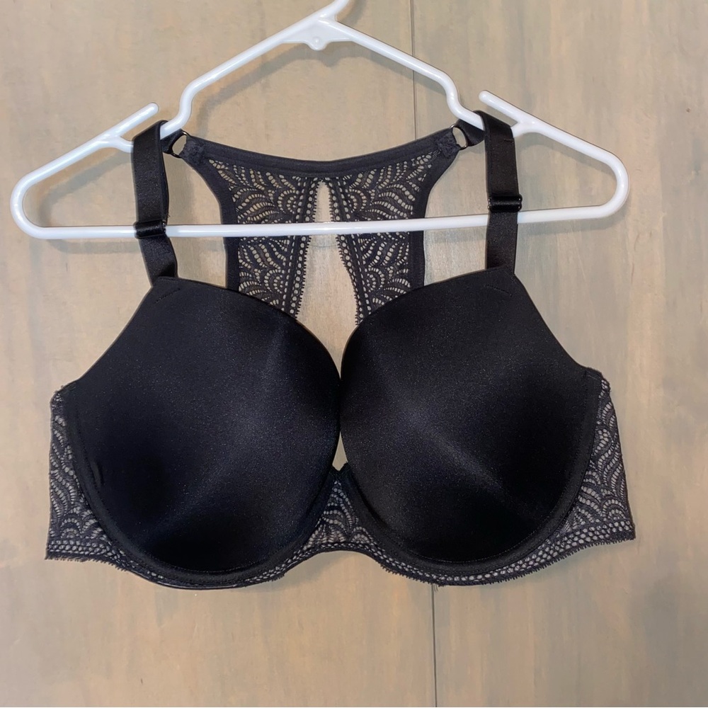 Paramour Black Racerback Bra with Lace Trim